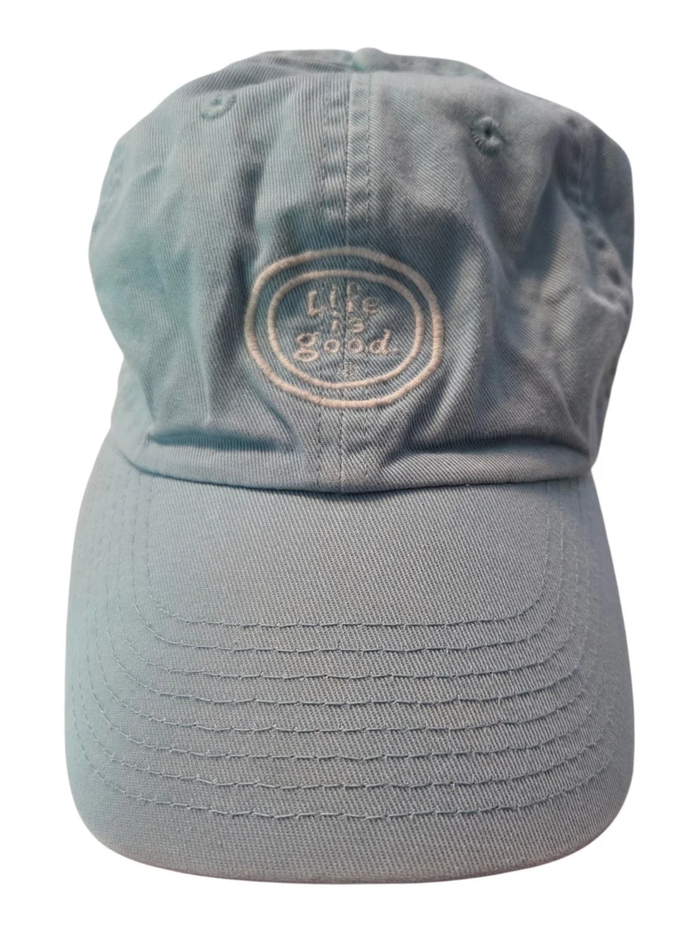 Life Is Good  Pastel Blue Baseball Hat with Embroidered Logo